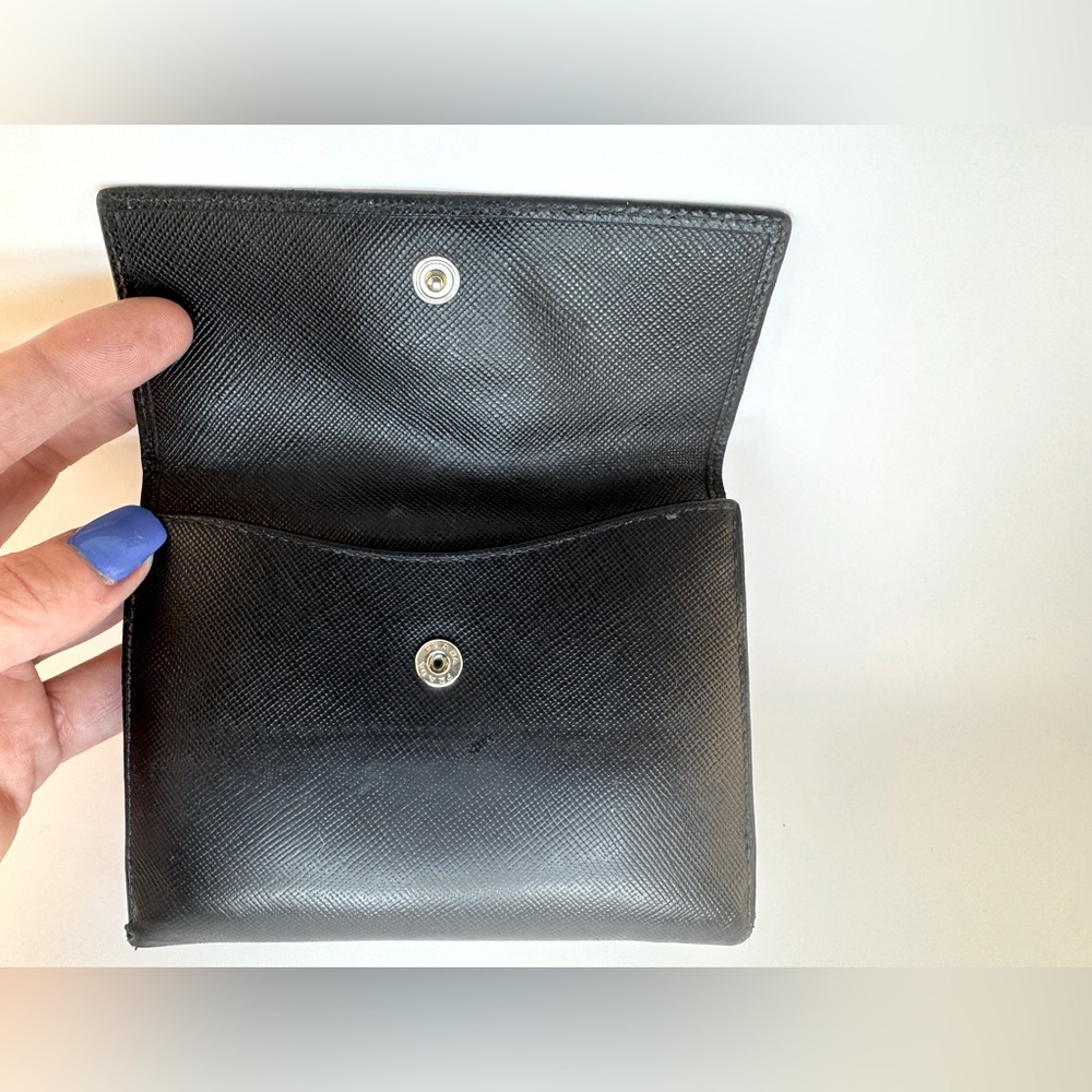 Prada Compact Bifold Wallet Saffiano W Coin Pocket Snap Closure Authentic EUC - Picture 5 of 12
